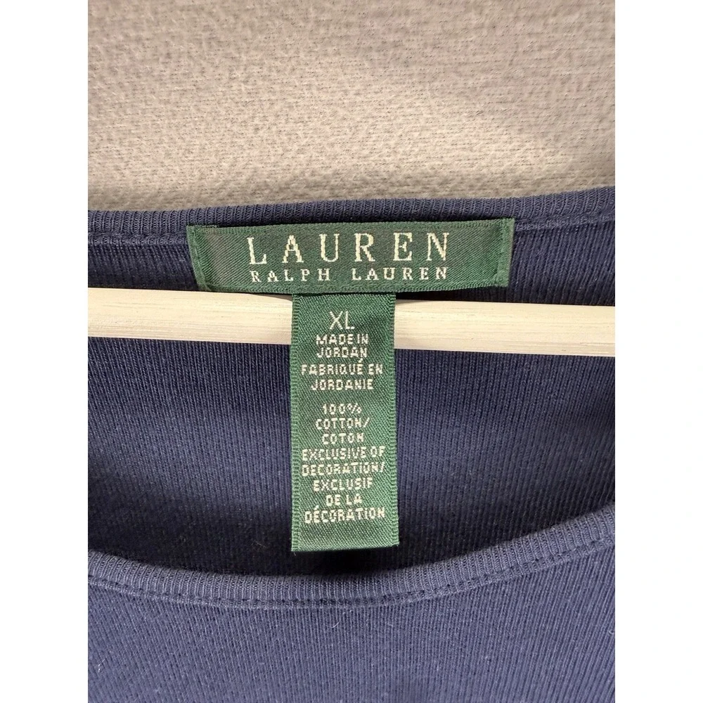 Lauren Ralph Lauren Women's Sz XL‎ Blue & White Striped Lace Up Accents Dress - Picture 6 of 7